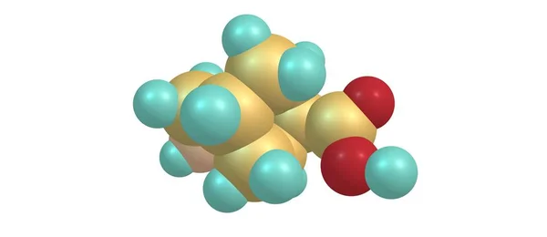 Structure moléculaire de l'acide tranexamique isolée sur blanc — Photo