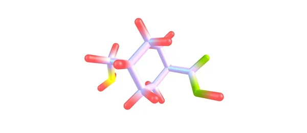 Structure moléculaire de l'acide tranexamique isolée sur blanc — Photo