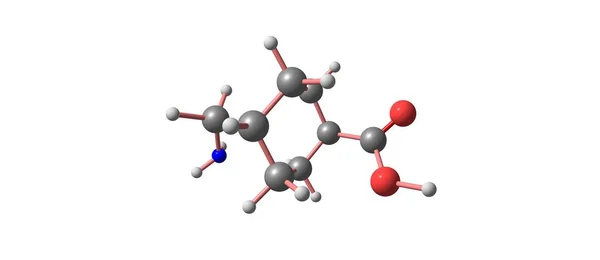 Estructura molecular de ácido tranexámico aislada en blanco — Foto de Stock