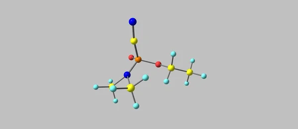 Moleculaire structuur Tabun geïsoleerd op grijs — Stockfoto