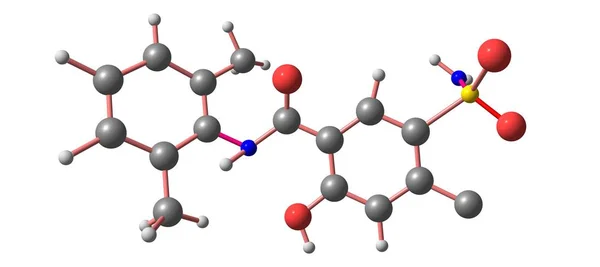 Xipamide molekylär struktur isolerad på vit — Stockfoto