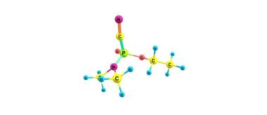 Beyaz izole Tabun moleküler yapısı