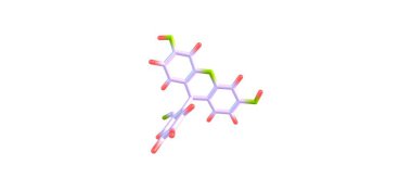 Fluoresein moleküler yapısı üzerinde beyaz izole