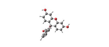 Fluoresein moleküler yapısı üzerinde beyaz izole