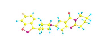 Risperidon ilaç moleküler yapısı üzerinde beyaz izole