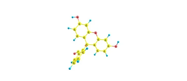 Estructura molecular de fluoresceína aislada en blanco —  Fotos de Stock