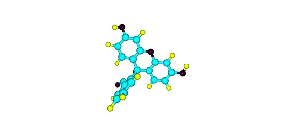Молекулярная структура флуоресцеина изолирована на белом — стоковое фото
