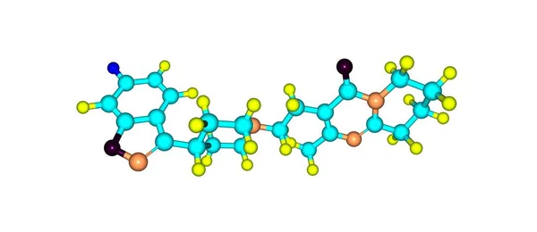 Rysperydon leki struktury molekularnej na białym tle — Zdjęcie stockowe