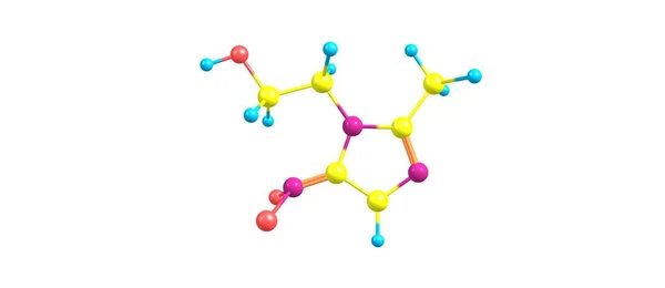 白で隔離メトロニダゾール分子構造 — ストック写真