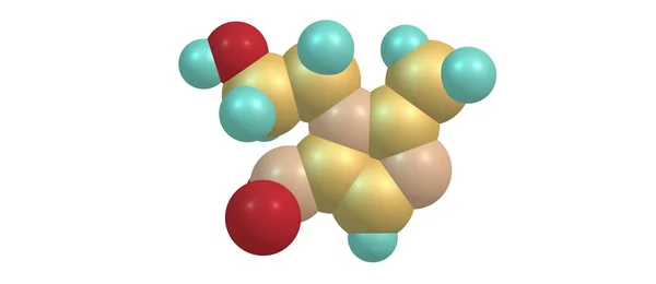 Metronidazol molekulární struktura izolované na bílém — Stock fotografie