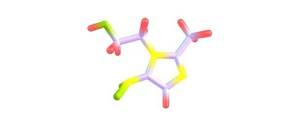 Молекулярная структура метронидазола изолирована на белом — стоковое фото