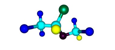 Beyaz izole Isoflurane moleküler yapısı