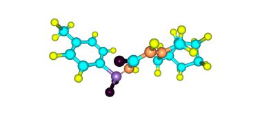 Glikazid moleküler yapısı üzerinde beyaz izole