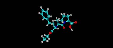 Siyah izole Enalapril moleküler yapısı