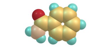Benzamide moleküler yapısı üzerinde beyaz izole