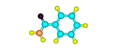 Benzamide moleküler yapısı üzerinde beyaz izole