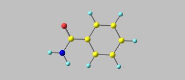 Gri izole Benzamide moleküler yapısı