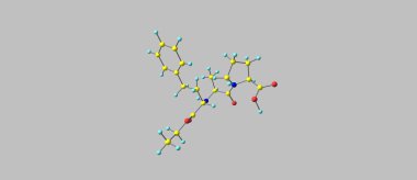 Gri izole Enalapril moleküler yapısı