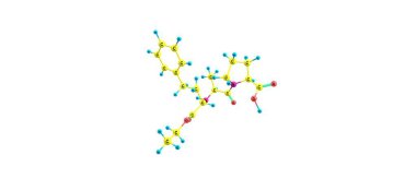 Enalapril moleküler yapısı üzerinde beyaz izole