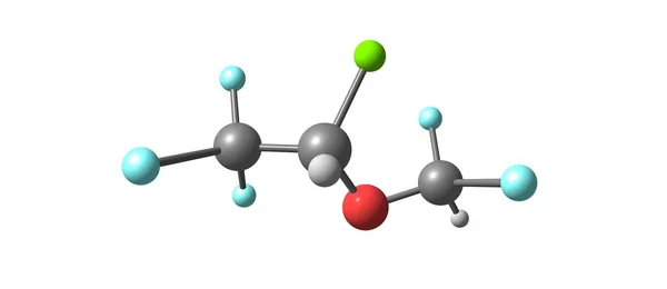 Estrutura molecular de isoflurano isolada em branco — Fotografia de Stock