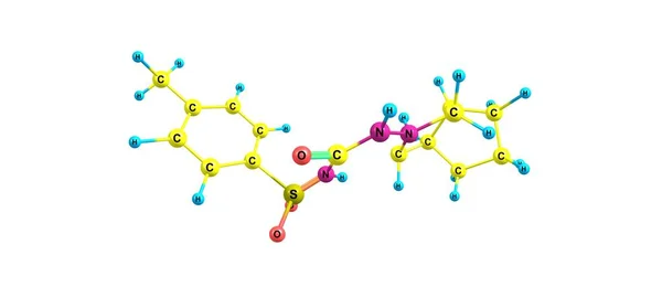 Glikazid moleküler yapısı üzerinde beyaz izole — Stok fotoğraf