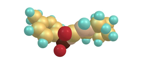 Estrutura molecular da gliclazida isolada sobre o branco — Fotografia de Stock