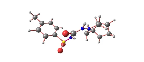 Estrutura molecular da gliclazida isolada sobre o branco — Fotografia de Stock