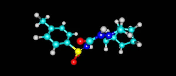 Molekulární struktura gliklazid izolované na bílém — Stock fotografie