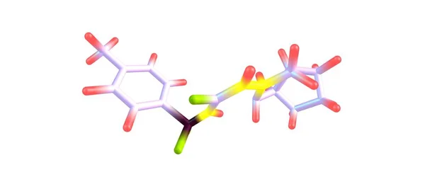 Estrutura molecular da gliclazida isolada sobre o branco — Fotografia de Stock