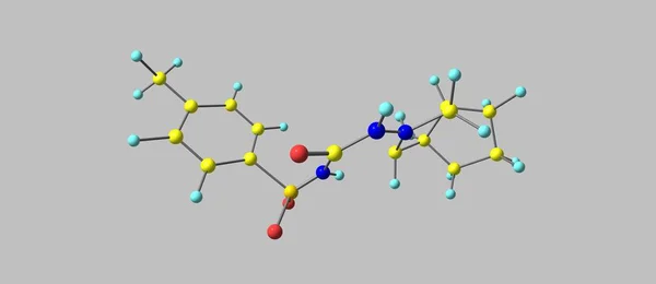 Estructura molecular de gliclazida aislada en blanco —  Fotos de Stock