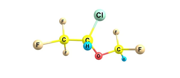 Estructura molecular de isoflurano aislada en blanco —  Fotos de Stock