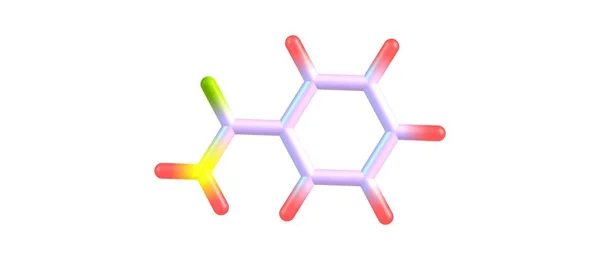 Moleculaire structuur benzamide geïsoleerd op wit — Stockfoto