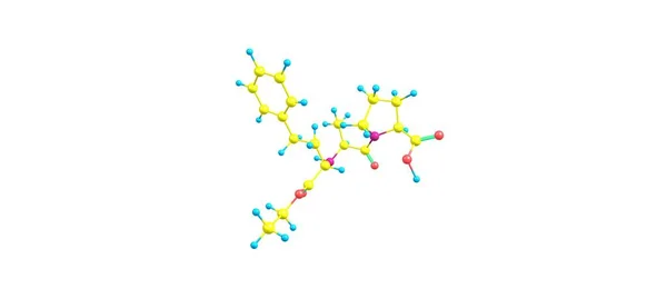 Estrutura molecular de enalapril isolada em branco — Fotografia de Stock