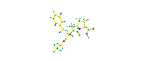 Estructura molecular de enalapril aislada en blanco —  Fotos de Stock