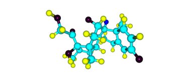 Deksametazon moleküler yapısı üzerinde beyaz izole