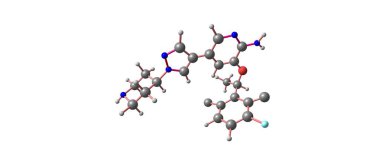 Crizotinib moleküler yapısı üzerinde beyaz izole
