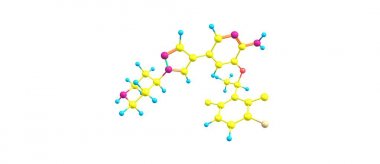 Crizotinib moleküler yapısı üzerinde beyaz izole