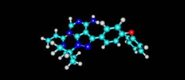Siyah izole Ibrutinib moleküler yapısı