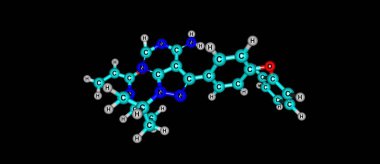 Ibrutinib molecular structure isolated on black clipart
