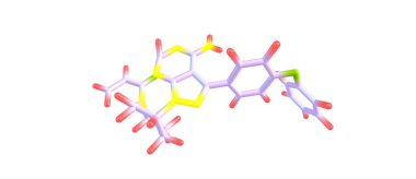 Ibrutinib moleküler yapısı üzerinde beyaz izole