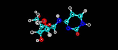 Siyah izole Cytarabine moleküler yapısı