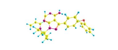 Ibrutinib moleküler yapısı üzerinde beyaz izole