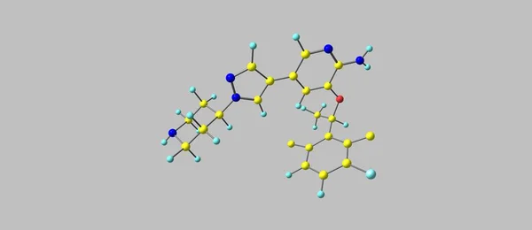 Estructura molecular de crizotinib aislada en gris — Foto de Stock