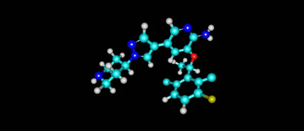 Crizotinib molekuláris szerkezete elszigetelt fekete — Stock Fotó