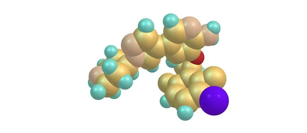 Estrutura molecular de crizotinib isolada em branco — Fotografia de Stock