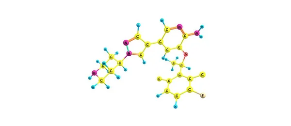 Crizotinib 分子结构上白色孤立 — 图库照片