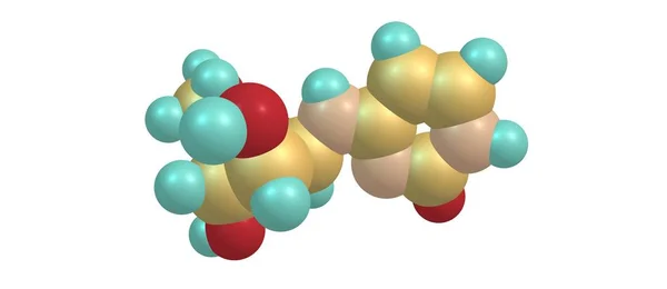 Estrutura molecular da citarabina isolada sobre o branco — Fotografia de Stock