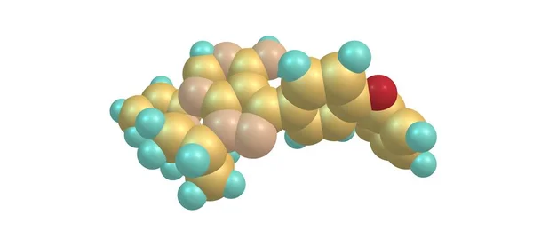 Moleculaire structuur Ibrutinib geïsoleerd op wit — Stockfoto