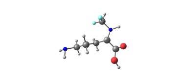 Eflornitin moleküler yapısı üzerinde beyaz izole