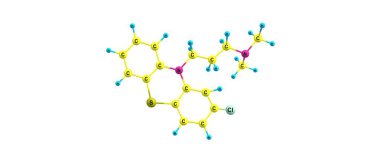 Klorpromazin moleküler yapısı üzerinde beyaz izole